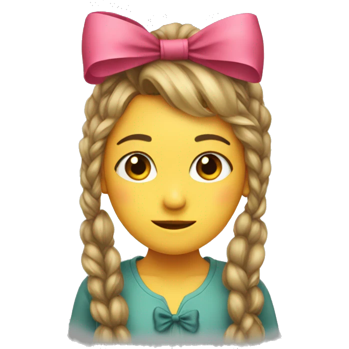 a bow on a girls head emoji