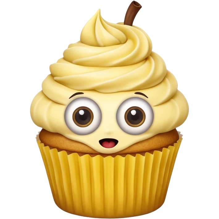huge mustached banana cupcake big eyes emoji