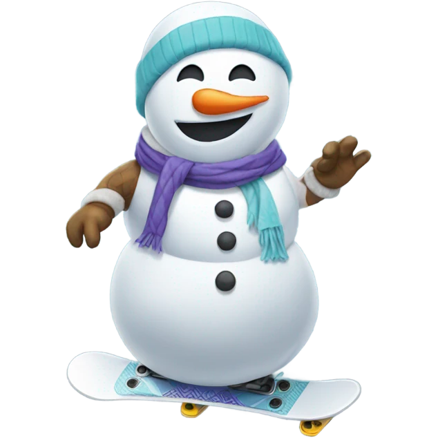 Snowman that snowboard  emoji
