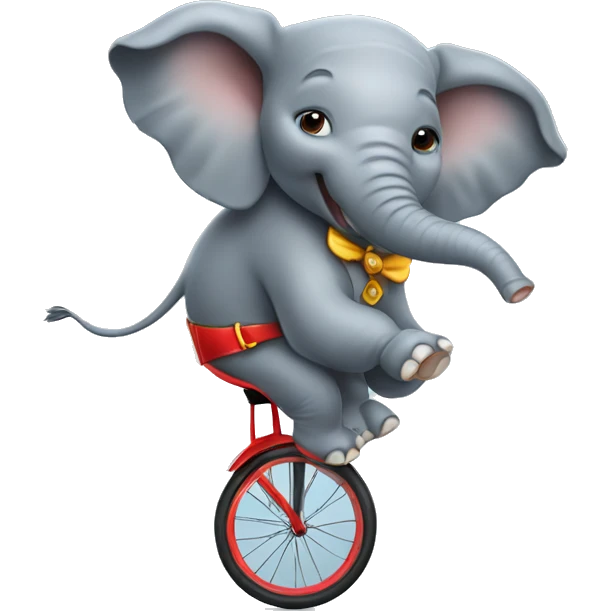 Elephant riding a unicycle  emoji