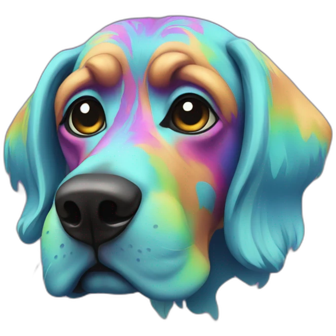 psychedelic dog emoji