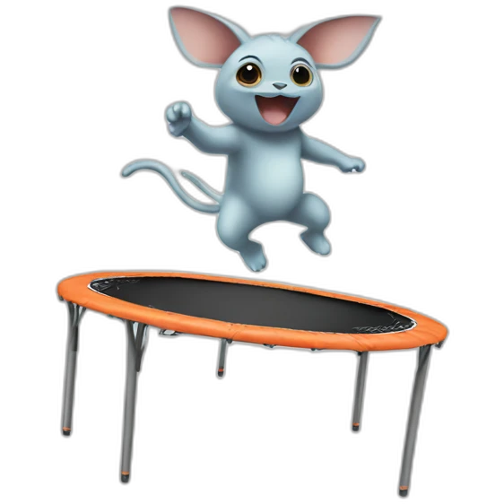 Grogu jumping on a trampoline jumping emoji