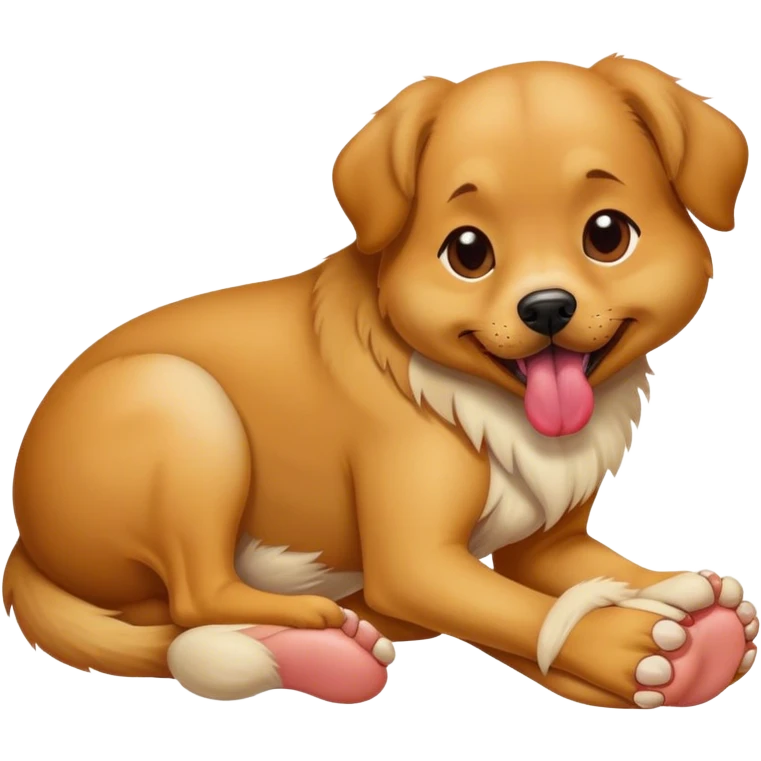dog licking feet emoji