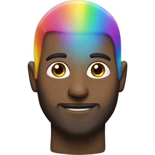 Bald guy with rainbow beard emoji