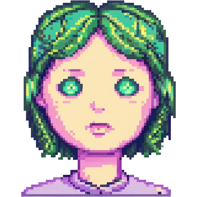 a jaded AI, tired expression, digital face, subtle glitch effects, cool muted colors emoji