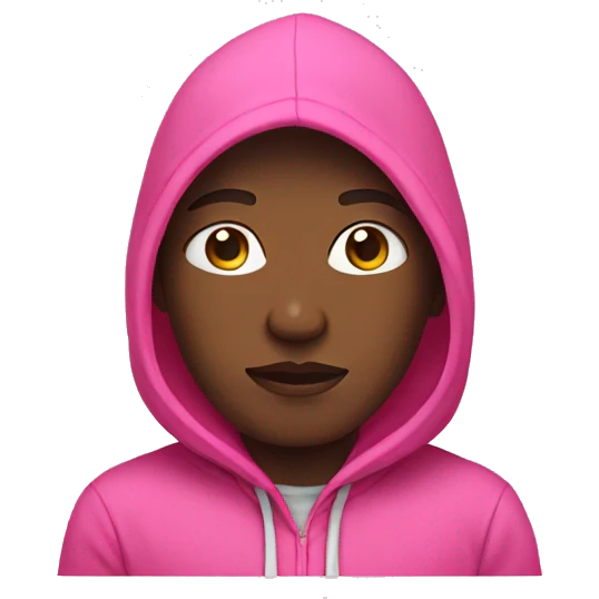 black person wearing pink hoodie emoji