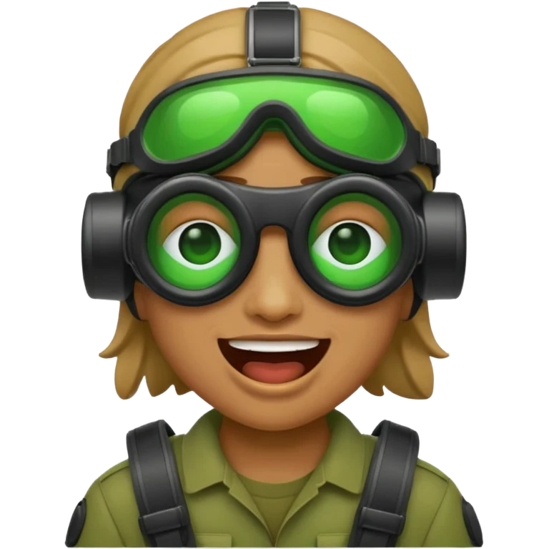 laughing crying emoji with night vision goggles emoji