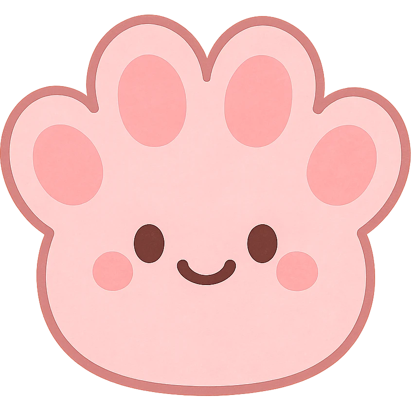 a cute and friendly pink paw print emoji emoji
