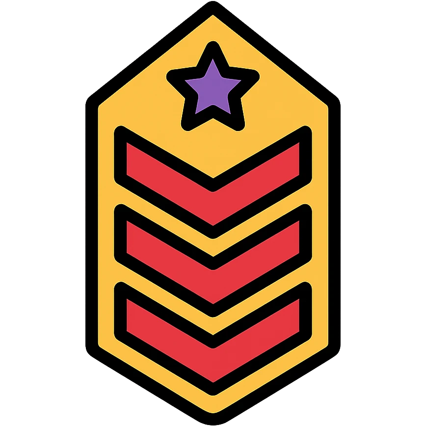 military rank insignia, modern flat icon, bold colors, minimalistic design emoji