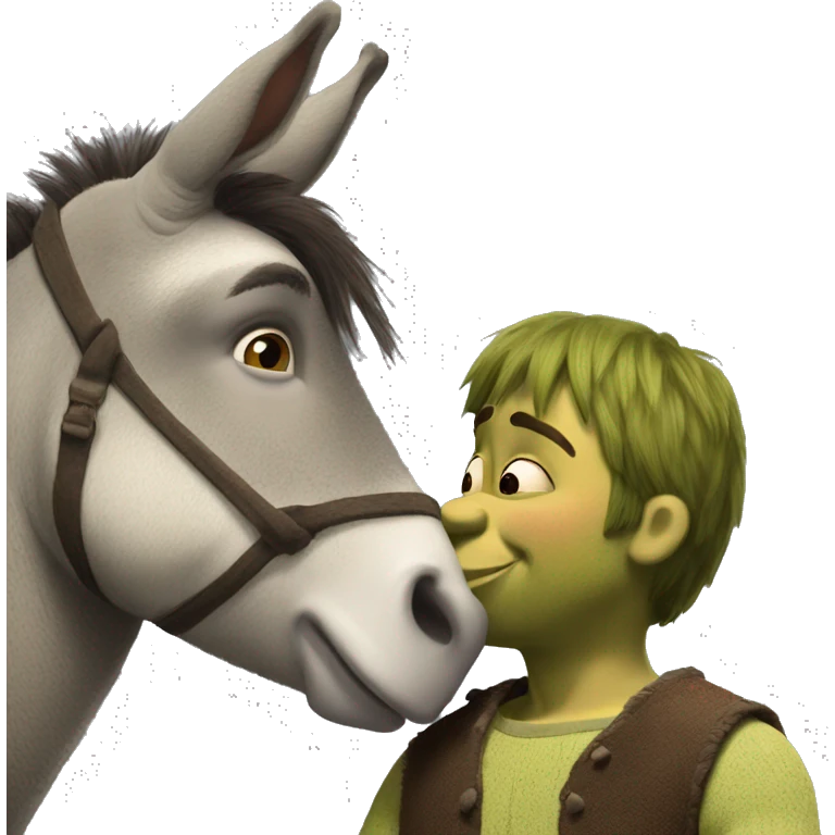 Shrek kissing donkey emoji