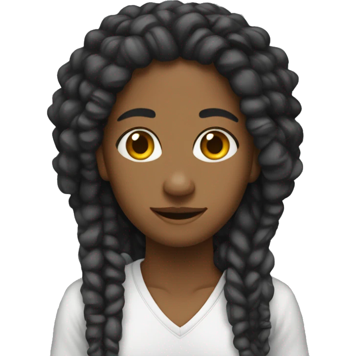 Rapariga de rastas com fones emoji