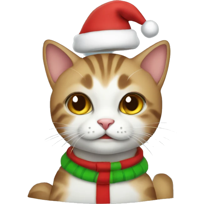 Cute cat in Christmas outfit emoji