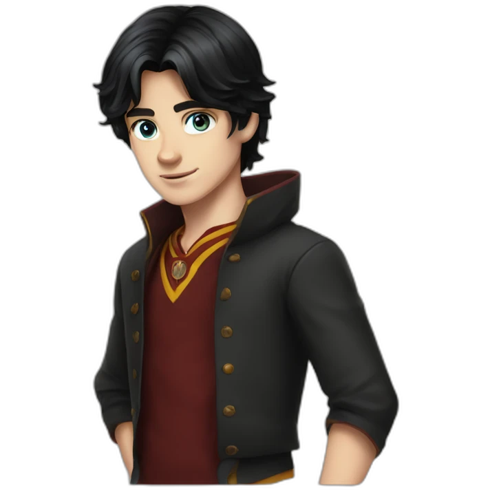 young boy griffindor black hair blue eyes emoji