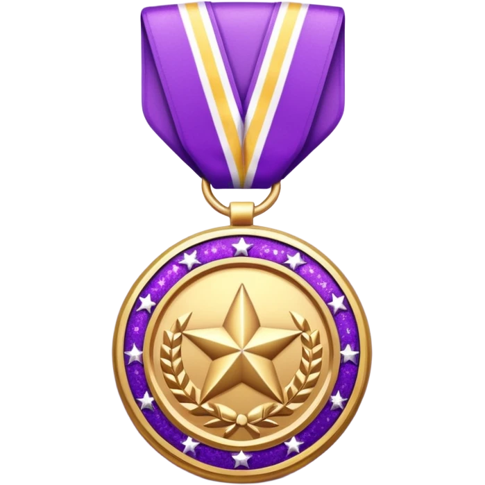 Purple Glitter military medal emoji