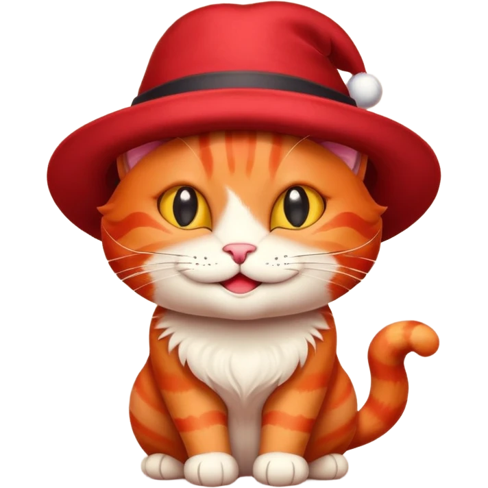 Sly red cat in a hat that got  emoji
