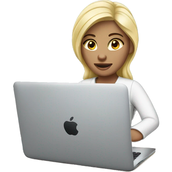 Blond Person working on macbook laptop emoji