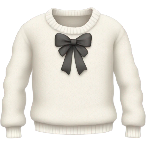 white sweater cute whit ribbon emoji