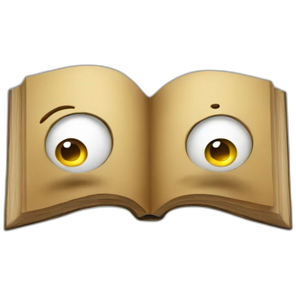 Book with eyes and mouth emoji