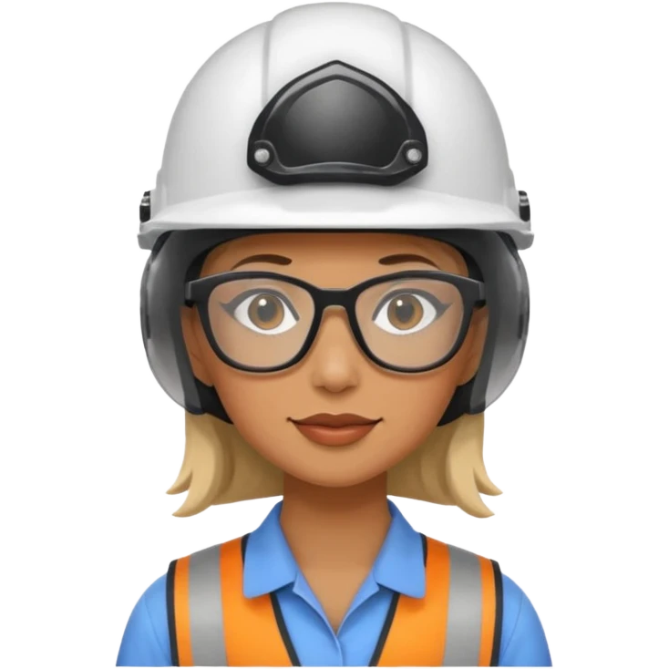 woman wearing helmet and glasses emoji
