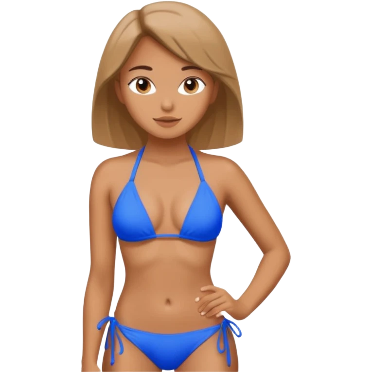 Make a girl a bikini with a bulge emoji