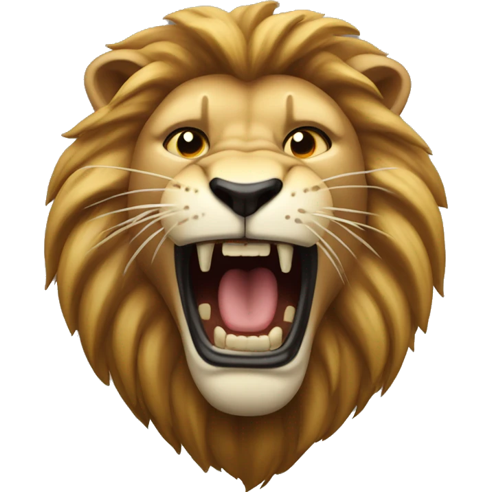 attacking and roaring lion emoji