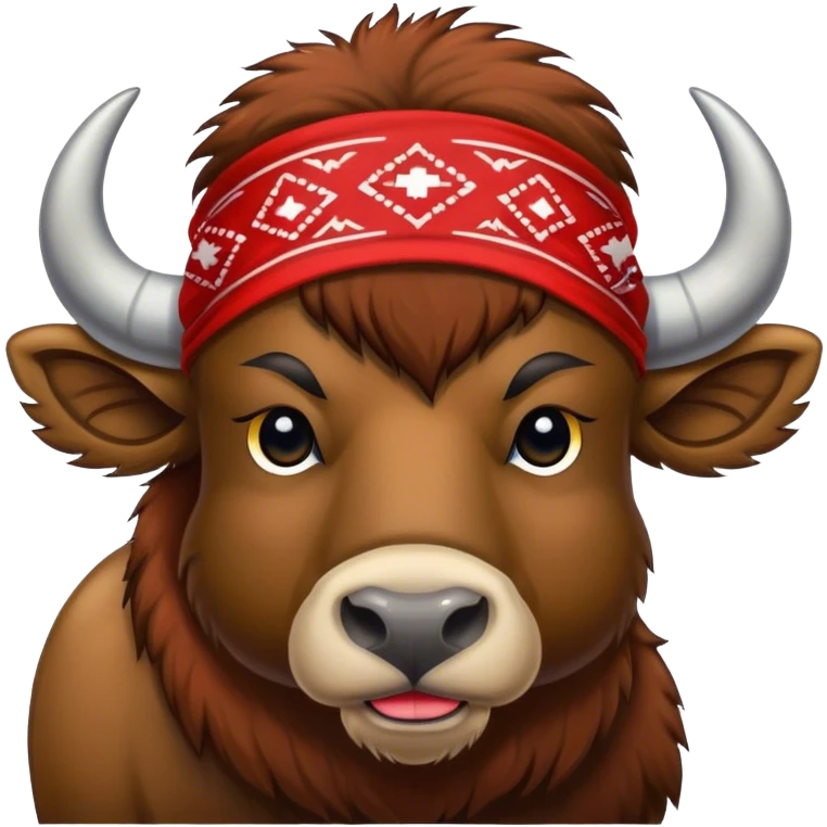 a buffalo wearing a red bandada around its neck with the word BRBOTAR emoji