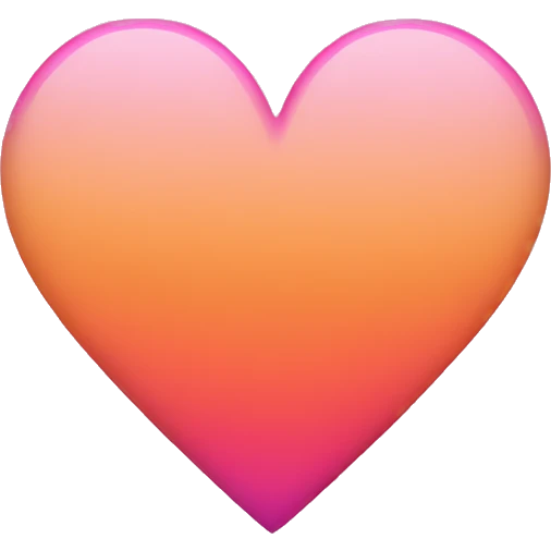 Pink and orange ombré heart  emoji