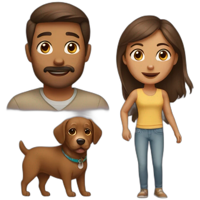 Brown Dog and brown owner emoji