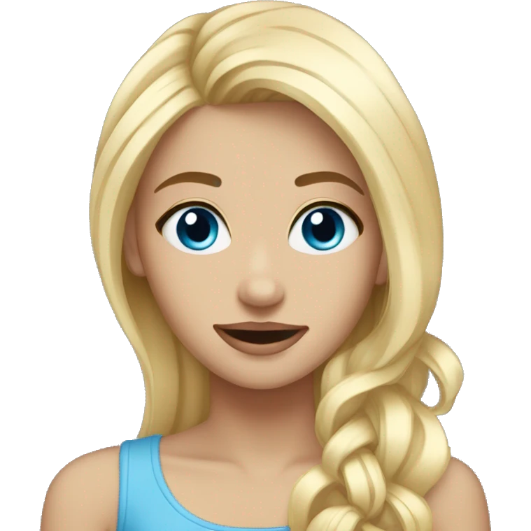 blonder hair blue eyed girl pretty emoji