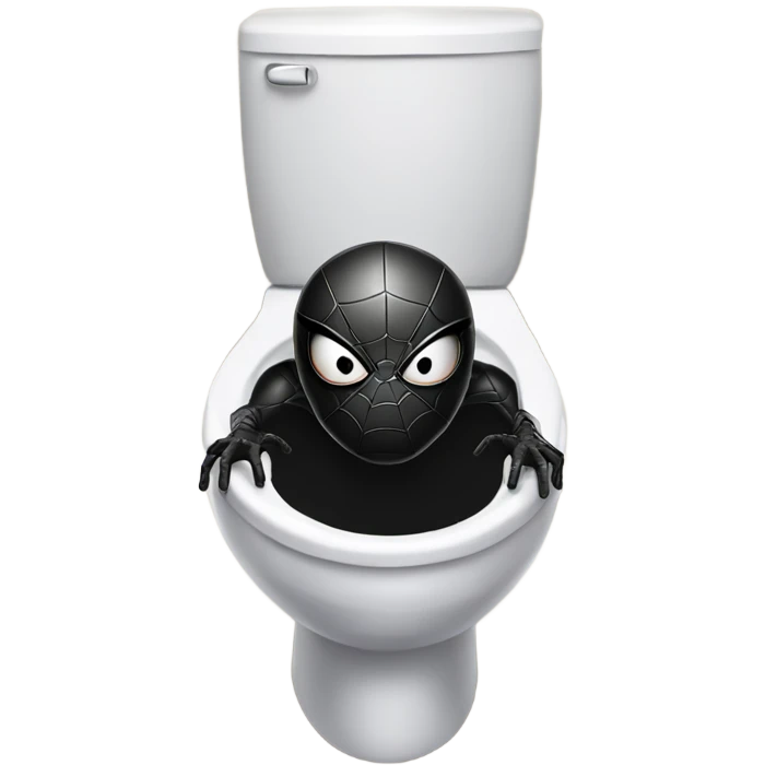 Black Spider- Man in a toilet emoji