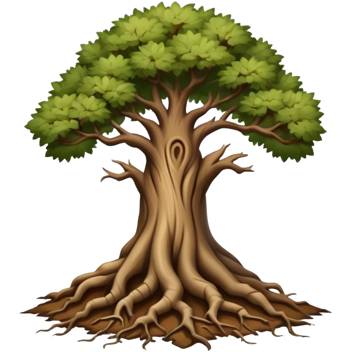 tree with deep roots emoji