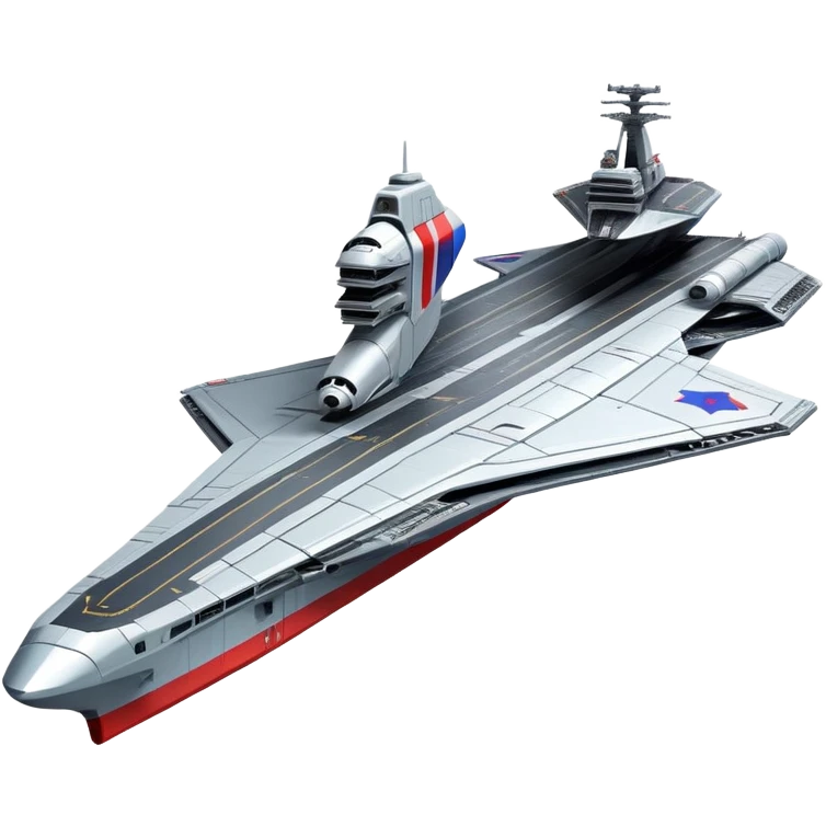 Giant Russian space carrier with flag colors and launch bays emoji