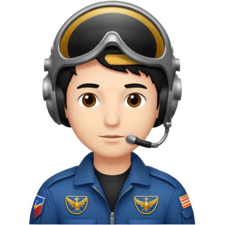 A male pilot with fair skin and short black hair emoji