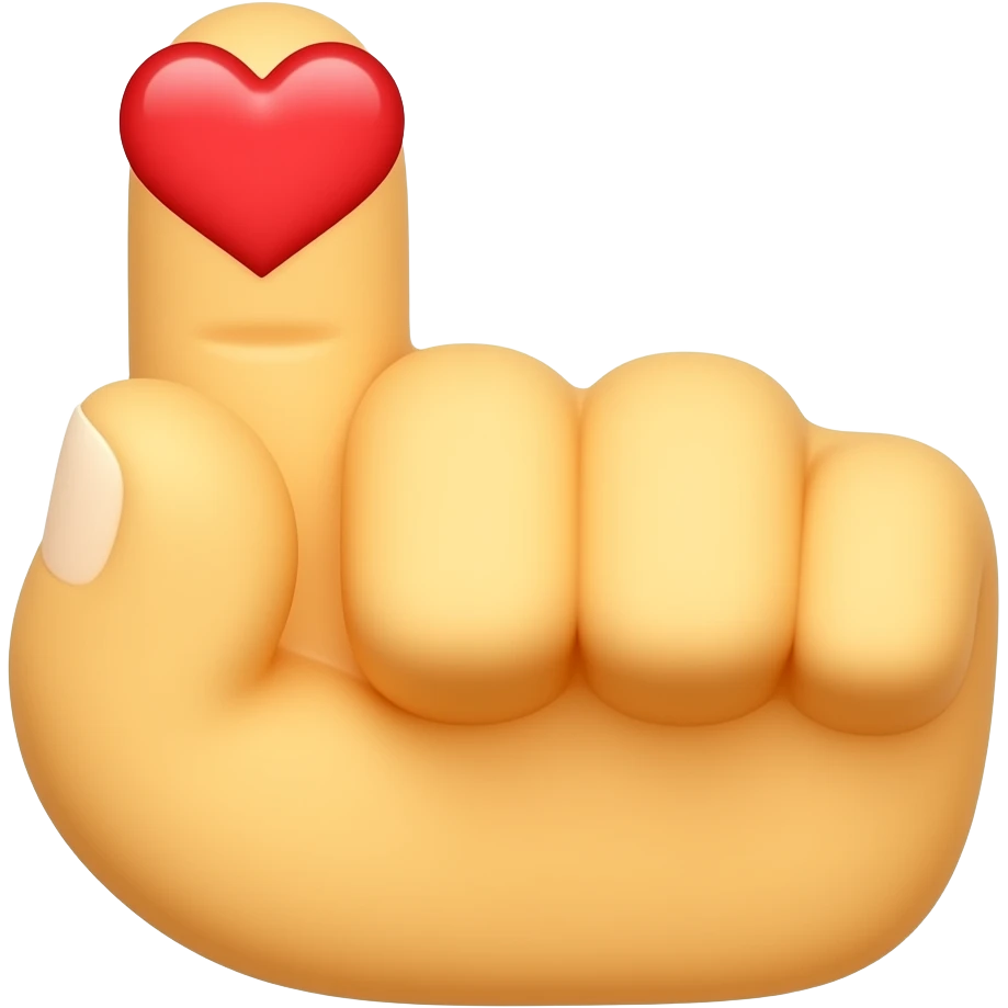 Yellow middle finger with hearts emoji