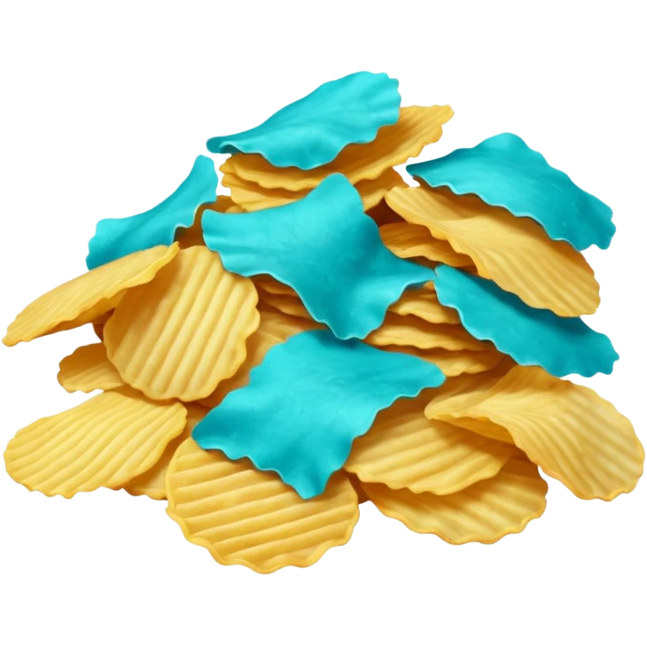 turquise colored potato chips emoji
