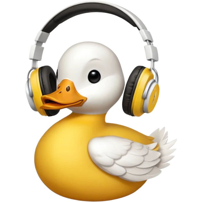 duck listening to music with headphones  emoji