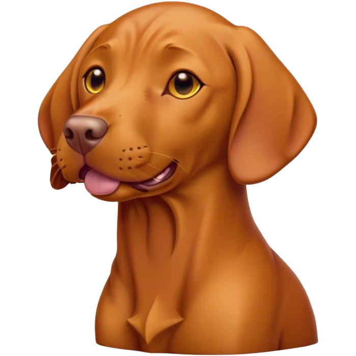 Cinematic Cute Yawning Vizsla Portrait Emoji, Head tilted slightly with a dramatic, wide-open yawn, showcasing a smooth rust and gold Fur with a subtle shimmer, floppy ears slightly drooping, round amber eyes barely open in drowsy contentment, Simplified yet irresistibly adorable features, highly detailed, glowing with a soft, cozy glow, high shine, relaxed yet expressive, stylized with a touch of whimsy, bright and endearing, soft glowing outline, capturing the essence of a sleepy yet affectionate companion, so drowsy it feels like it could stretch out of the screen and curl up for a nap! emoji
