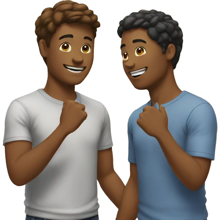 two friends greeting each other emoji