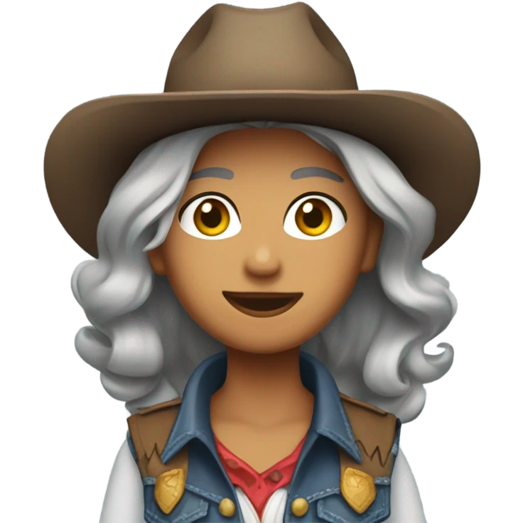 Gray hair cowgirl emoji