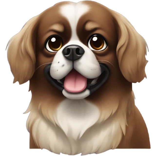 Dark Brown tibetan spaniel  emoji