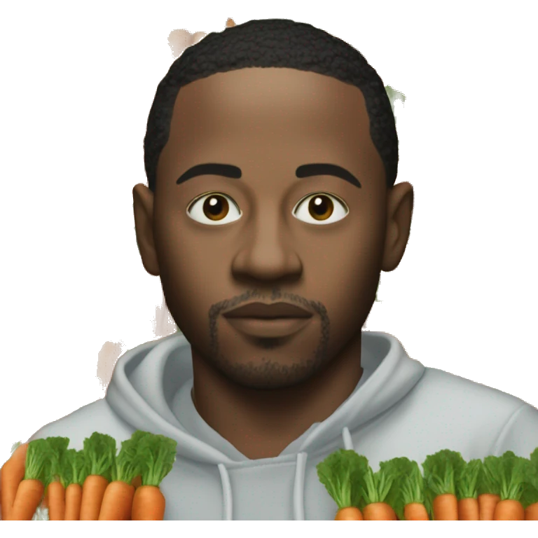 kendrick lamar eating a many bunches of carrots emoji