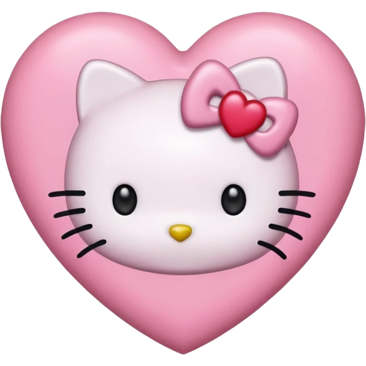 Hello kitty heart pink emoji