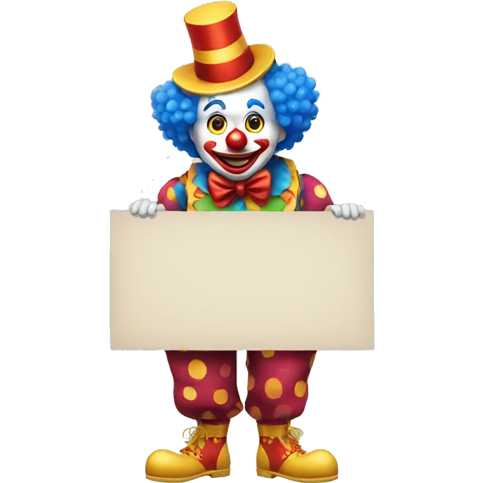 clown with whole body holding a sign emoji