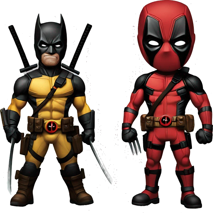 Deadpool and wolverine epic, UHD, high quality  emoji