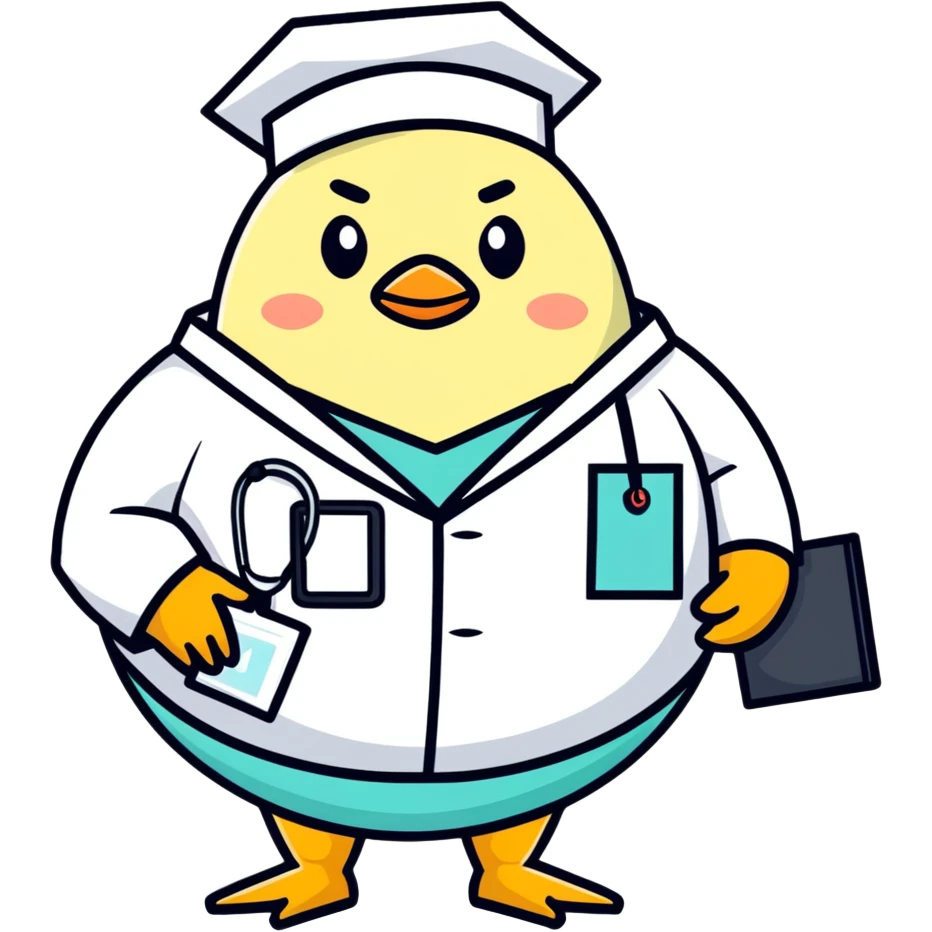 Fat egg dressed as doctor  emoji
