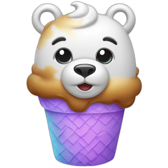 bear unicorn eathing ice cream emoji