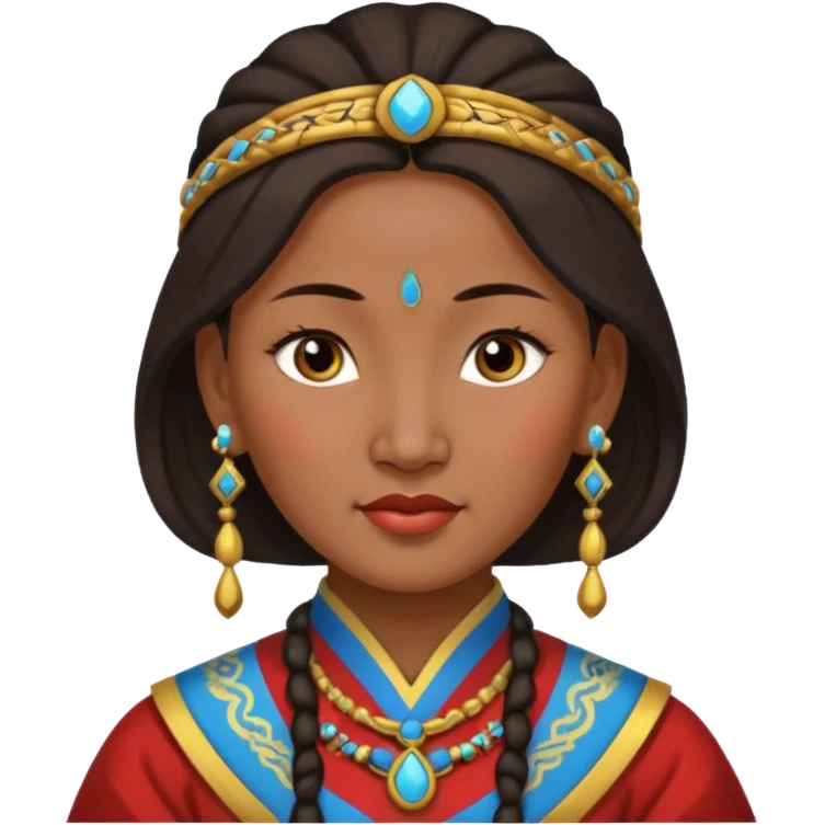 ancient mogolian woman with earrring emoji