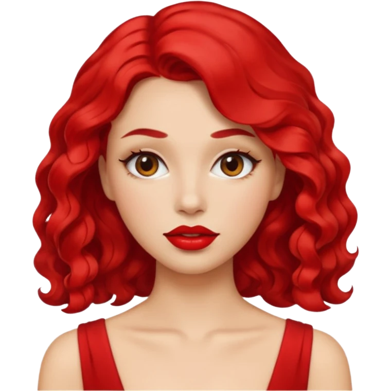 woman red lips, deifferent hair. emoji