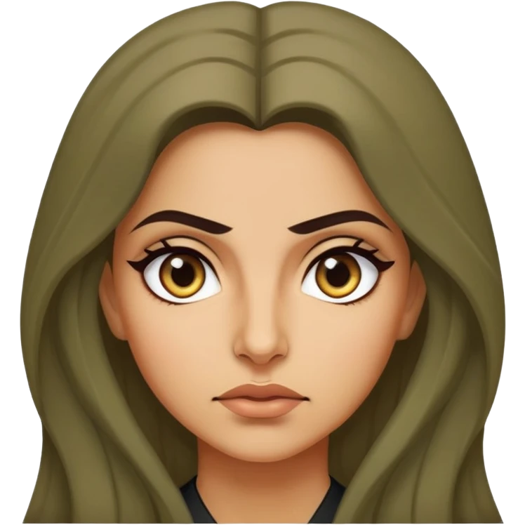 Iraqi woman intense, hair down emoji