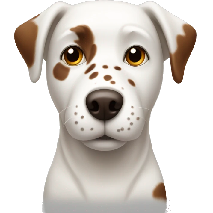 White dog with brown spots emoji